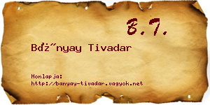 Bányay Tivadar névjegykártya