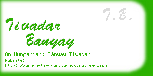 tivadar banyay business card